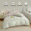 KLUOT Cotton Duvet Cover Set, 160 x 210 cm, Dark Gray/Pink view 3