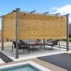 Outdoor Bamboo Roller Blinds, Blackout and Breathable Curtains, 130 x 150 cm view 1