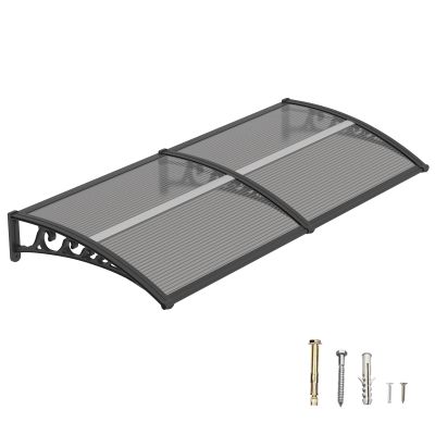 DAWNINGHOMM Door Awning 150 x 200 cm with ABS Brackets, Rain, Snow and UV Protection