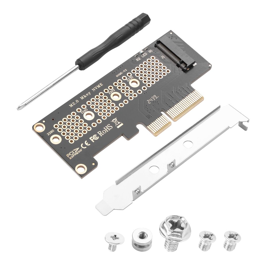 YAODHAOD M.2 NVMe to PCIe X1/X4/X16 Adapter for 2230/2242/2260/2280 M.2 NVMe SSDs, with LED Indicator, PCIe 4.0 Support and Backward Compatibility (PCIe X4)