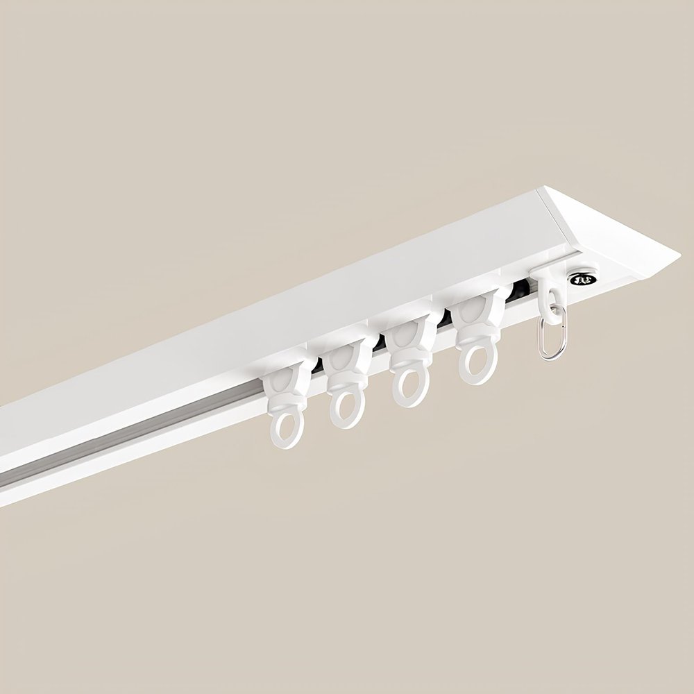 Ultra-Thin Ceiling Curtain Track System with Quiet Design and Accessories, 480 cm