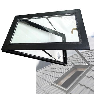 SJASD Square/Rectangular Roof Window with Manual Ventilation, Aluminum Alloy and Double-Glazed Skylight, 27.6 x 29.5 in