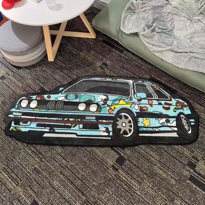 Car-Shaped Shaggy Rug for Bedroom, Living Room, Hallway or Bathroom