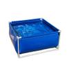 Generic PVC Canvas Fish Pond with Steel Frame and Drain Valve, Blue, 1 x 1 x 0.8 m view 1