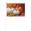 Three Autumn Pumpkins White and Orange Mini Hand Flags, 10-Pack view 1