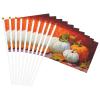 Three Autumn Pumpkins White and Orange Mini Hand Flags, 10-Pack view 2
