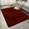 QENHYUN Modern High-Pile Rug 190 x 260 cm, Extra Soft Bedside Rug for Kids' Rooms, Teens and Dorms, Wine Red view 2