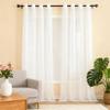 WUXXIANG Sheer Voile Curtain 250 x 98 cm, Semi-Transparent, White view 1