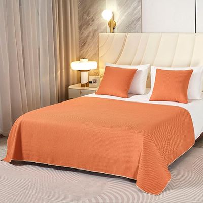 HWHHDQL Bed Runner, Bed Throw, Soft Bedding Protector, Orange, 130 x 240 cm (for 1.8 m Bed)