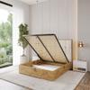 ALTDECOR Upholstered Bed with H3/H4 Mattress ENZO7 200x200 – Beige view 3