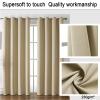 LONGCAO Blackout Curtain 80 x 140 cm, Thermal and Opaque, 1-Piece, Khaki view 4