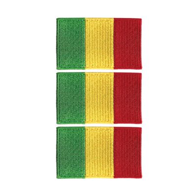 3-Piece Guinea Flag Patch Set, 7 × 4 cm Embroidered Iron-On/Sew-On Patches