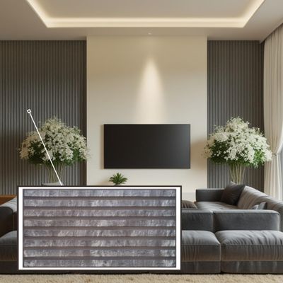 3D PVC Wall Panels, Slat Look, 1–20 Panels, Grey Granite Slats