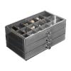 Canigegui Gemstone Display Case, 54 Compartments, 15.5 x 23.7 x 10.8 cm, 3-Drawer Rock Collection Box view 1