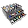 Canigegui Gemstone Display Case, 54 Compartments, 15.5 x 23.7 x 10.8 cm, 3-Drawer Rock Collection Box view 3
