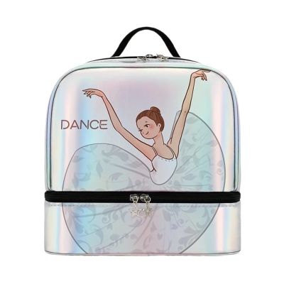 Silver Dance Bag, Ballet Backpack, Cute Shiny Bag for Women and Men (Color 4)