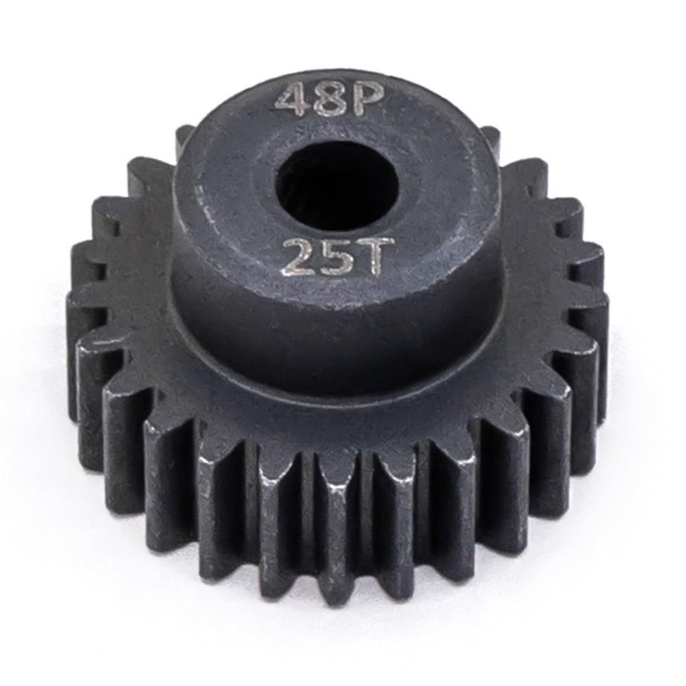 48P Steel Spur Gear Motor Pinion, 16T–25T, for 1/10 Cars, 3.175 mm Bore (1 pc, 15T)