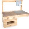 Small Foot Hanging Mud Kitchen, Compact Wooden Play Kitchen with Cooktop, Oven, Faucet and Sink for Garden, Balcony or Playhouse, 12791 view 1