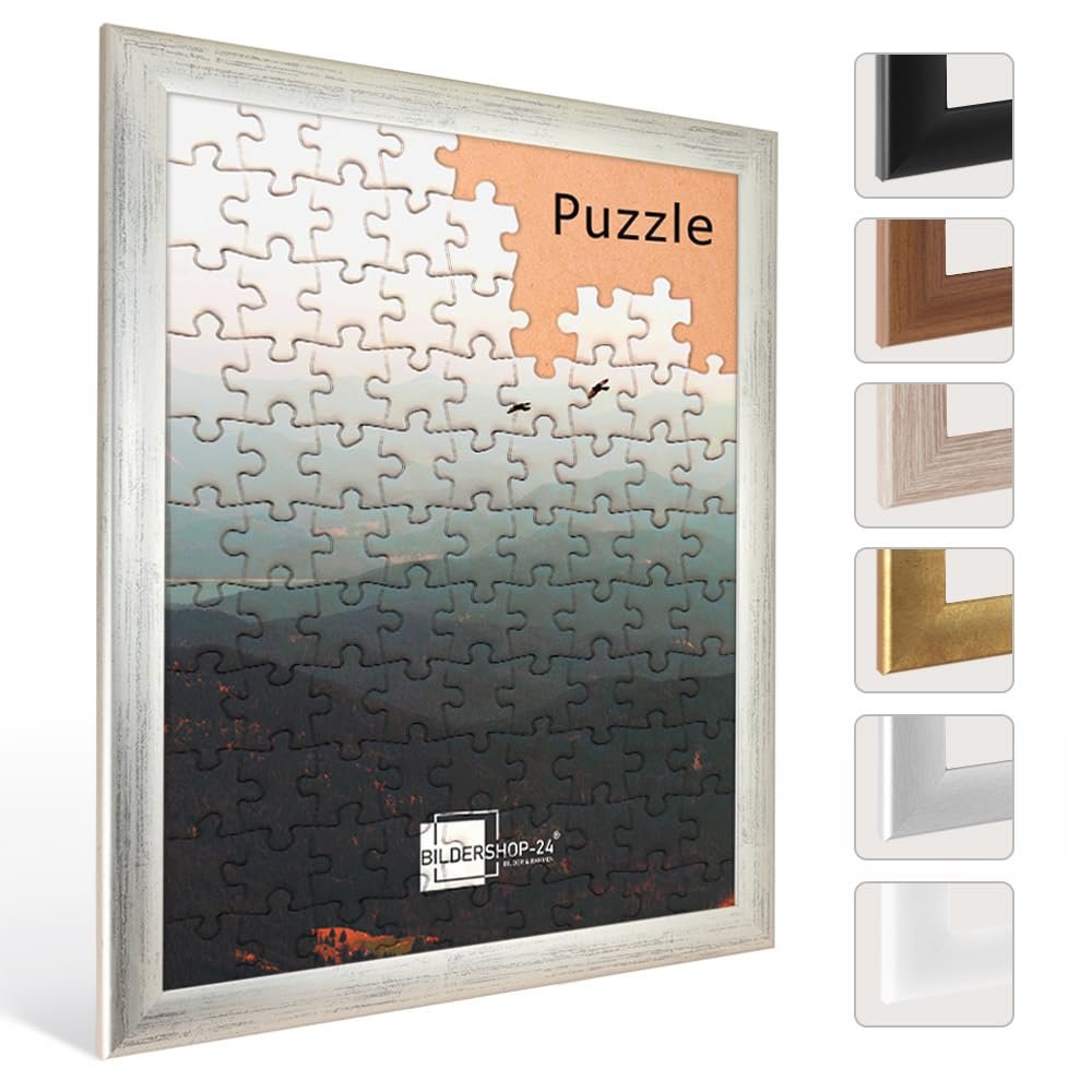 Bildershop-24 Corona Metallic Puzzle Frame, 48 × 68 cm (approx. 500–1,000 pieces)