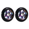 120 mm Scooter Wheels with ABEC-9 Bearings, High-Rebound PU and Aluminum, Quiet, Shock-Absorbing, Wear-Resistant, Replacement Wheels for Kick Scooters, Pro Scooters and Freestyle Scooters, Black/Gold (Seven Colors) view 1
