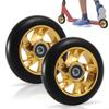120 mm Scooter Wheels with ABEC-9 Bearings, High-Rebound PU and Aluminum, Quiet, Shock-Absorbing, Wear-Resistant, Replacement Wheels for Kick Scooters, Pro Scooters and Freestyle Scooters, Black/Gold (Seven Colors) view 4