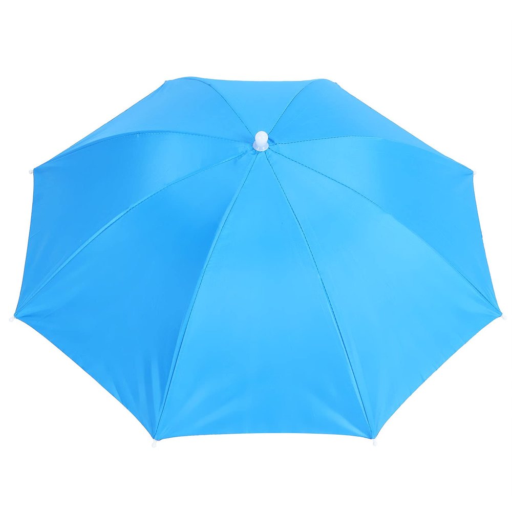 Cryfokt Waterproof Foldable Umbrella Hat, Light Blue