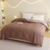 HAIBA 100% Cotton Reversible Duvet Cover, 160 x 210 cm, Coffee view 1
