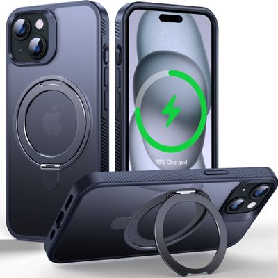 Supdeal Magnetic Stand Case for iPhone 15, 6.1", Black