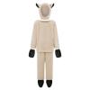 Feclmiyt Sheep Costume for Boys and Girls, Fuzzy Long-Sleeve Top, Pants, Hat, Gloves and Socks, 5-Piece Halloween Christmas Outfit, Apricot Sheep, S view 1