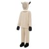Feclmiyt Sheep Costume for Boys and Girls, Fuzzy Long-Sleeve Top, Pants, Hat, Gloves and Socks, 5-Piece Halloween Christmas Outfit, Apricot Sheep, S view 2