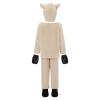 Feclmiyt Sheep Costume for Boys and Girls, Fuzzy Long-Sleeve Top, Pants, Hat, Gloves and Socks, 5-Piece Halloween Christmas Outfit, Apricot Sheep, S view 3
