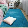 GOUER Fluffy Shag Rug 150 x 160 cm, Washable Blue Faux Rabbit Fur-Look Rug view 2