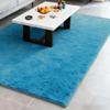 GOUER Fluffy Shag Rug 150 x 160 cm, Washable Blue Faux Rabbit Fur-Look Rug view 3