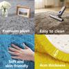 GOUER Fluffy Shag Rug 150 x 160 cm, Washable Blue Faux Rabbit Fur-Look Rug view 4