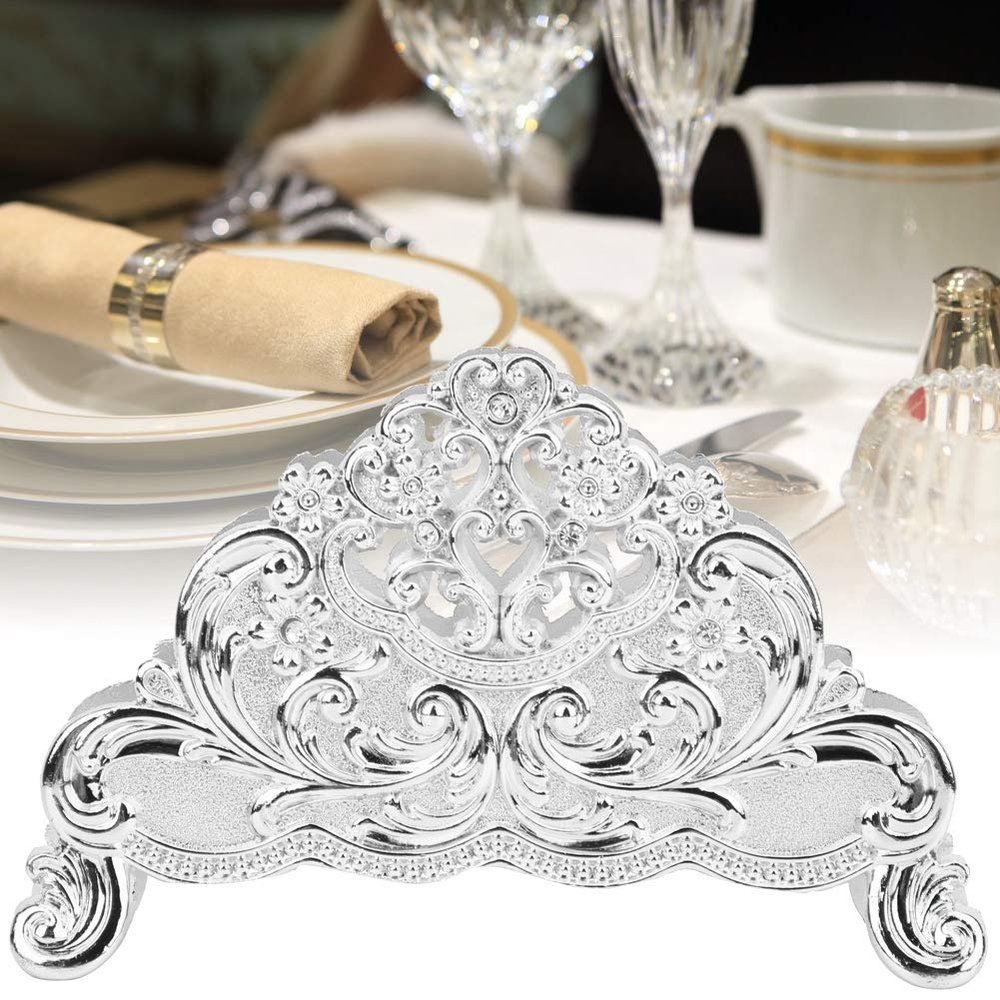 Cryfokt Corrosion-Resistant Paper Towel Holder, Durable Tabletop Decor for Cafés and Hotels, Gold/Silver (Silver)