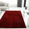 HONQGAO Faux Fur Shaggy Rug 170 x 210 cm, Soft and Washable, Non-Slip, Wine Red view 1