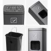 XUJUAN-0227 Stainless Steel Trash Can with Lid and Ashtray, Black view 3
