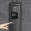 XUJUAN-0227 Stainless Steel Trash Can with Lid and Ashtray, Black view 4