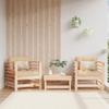 LoogCape Garden Chairs with Cushions, 2-Piece Set, Solid Pine, 63.5 x 63.5 x 60 cm view 1