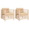 LoogCape Garden Chairs with Cushions, 2-Piece Set, Solid Pine, 63.5 x 63.5 x 60 cm view 2