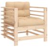 LoogCape Garden Chairs with Cushions, 2-Piece Set, Solid Pine, 63.5 x 63.5 x 60 cm view 3