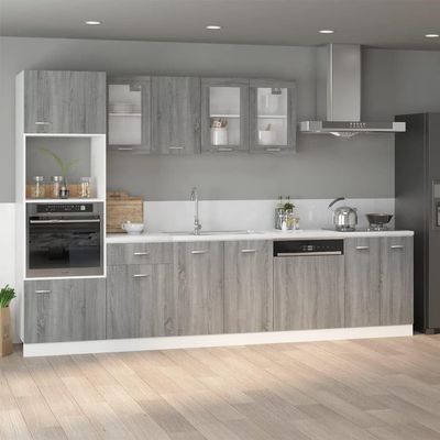 QZZCED Lyon Sink Cabinet, Gray Sonoma, 80 x 46 x 81.5 cm, Engineered Wood