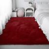 HONQGAO Faux Fur Rug 120 x 140 cm, Soft Shaggy High-Pile Rug for Terraces and Gardens, Wine Red view 1