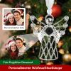 VEELU Personalized Snowflake Christmas Ornament with Photo view 2