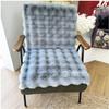 SDNAM Plush Faux Fur Chair Cushion, Gray, 40 x 100 cm view 1