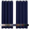 LONGCAO Blackout Curtain with Grommets, 160 x 210 cm, Thermal Curtain, Dark Blue view 1