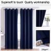 LONGCAO Blackout Curtain with Grommets, 160 x 210 cm, Thermal Curtain, Dark Blue view 4