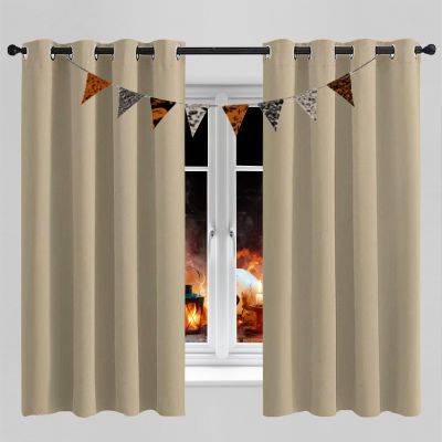 LONGCAO Blackout Curtain with Grommets, 210 x 140 cm, Khaki