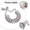 Retractable Spring Shower Hose, 2 m, Copper, for Bidets and Toilet Sprayers, White view 4
