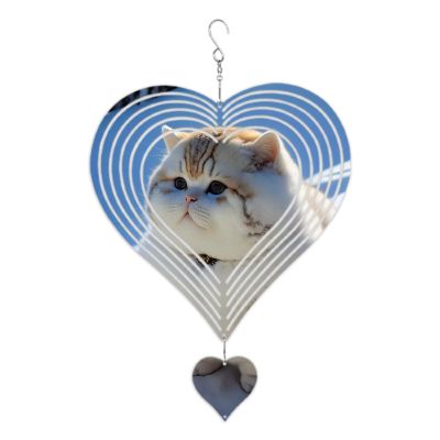 FACAIIO Sublimation Wind Spinner, 3D Aluminum Sculpture for Garden, Porch and Backyard Decor, DIY Color-Sublimation Metal Spinner with Glossy Finish, 25.5 x 24.6 cm